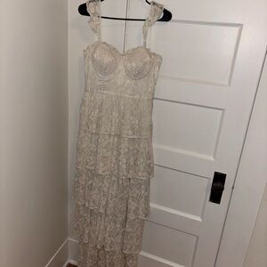 Altar'd State Cream Lace Maxi Dress